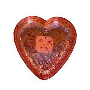 Red Heart-Shaped Glitter Tray